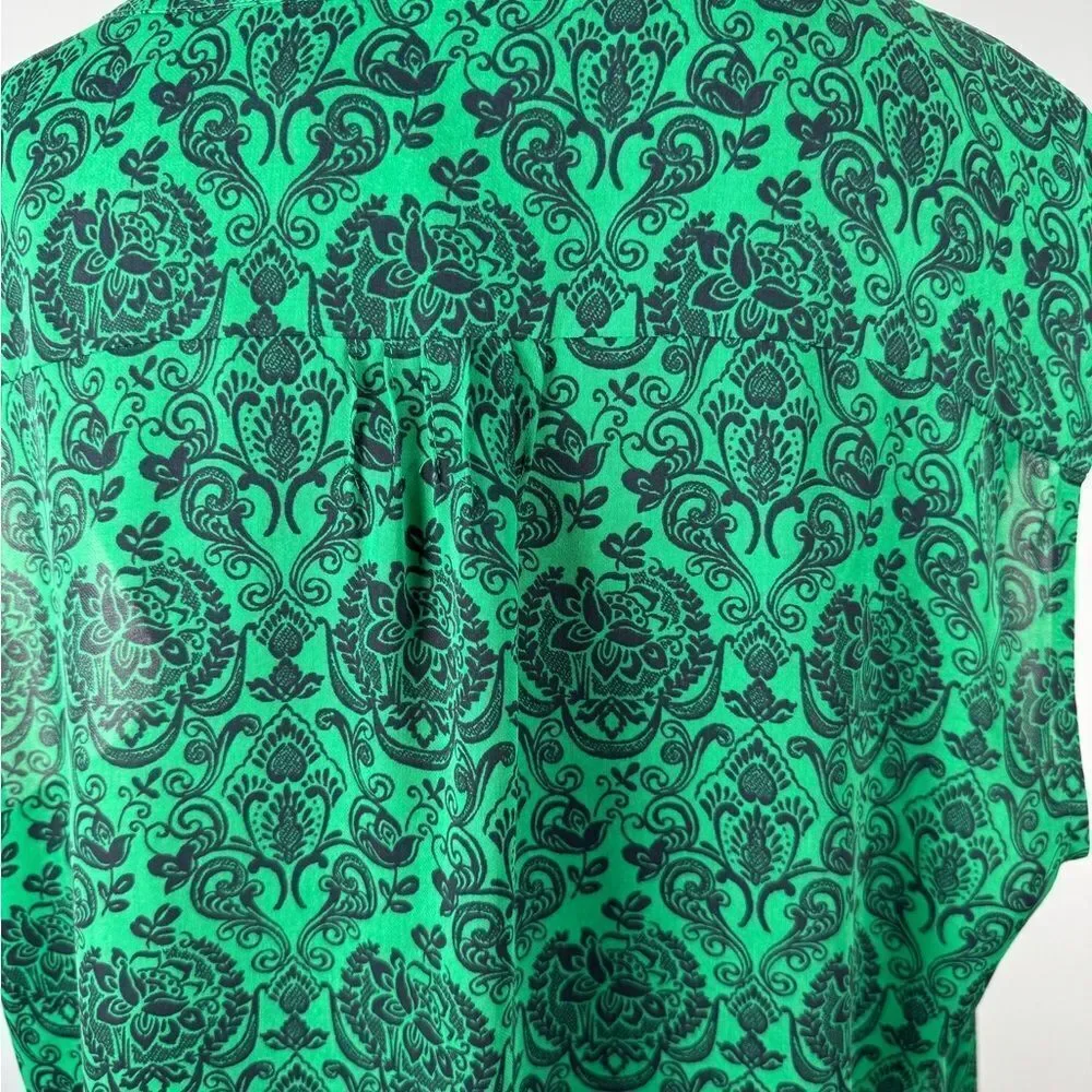 Banana Republic Green Sleeveless Blouse with Mandarin Collar - Picture 6 of 10